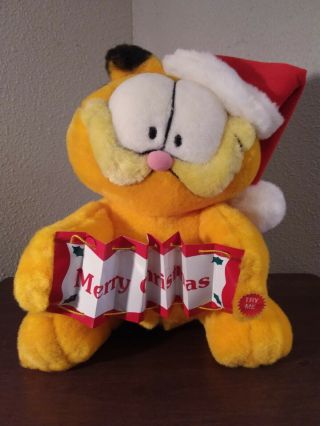 Vintage Garfield 10 " Animated Christmas Display Figure Exclusive By Spencer.