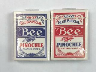 Vintage No.  97 Club Special Bee Pinochle Playing Cards 2 Decks Casino Quality