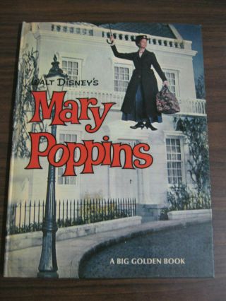 Vintage Walt Disneys Mary Poppins Big Golden Book 1964 W/ Movie Photos Hardback