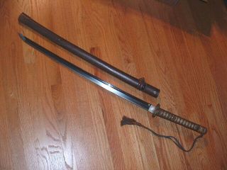 H06 Japanese Samurai Sword: Ija Imperial Army Kinmichi Gunto 71.  7 Cm