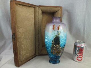 Good Japanese Meiji Silver Wire Cloisonne Vase By Hayashi Kihyoe - Signed Boxed