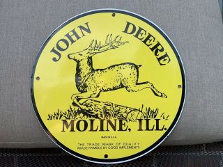 John Deere Farm Implements Vintage Style Porcelain Enamel Sign