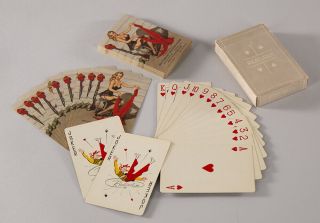 1950s Gil Elvgren Advertising Pin - Up Deck Of Playing Cards Lingerie Clad Hunter