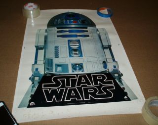 1977 Star Wars Record Store Display Poster R2d2 - Vintage