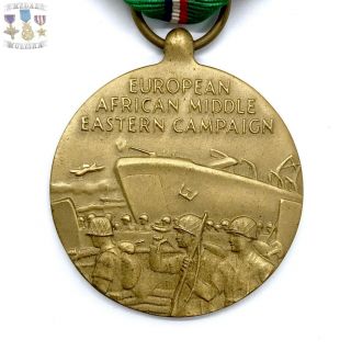 WWII US ARMY EUROPEAN AFRICAN MIDDLE EASTERN CAMPAIGN MEDAL BRONZE BATTLE STAR 2