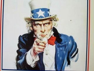 Vtg Uncle Sam Propaganda Poster ' I Need Your Help Spies Are Stealing Us Blind ' 2