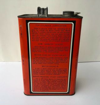 Vintage Marvel Mystery Oil Emerol Manufacturing Co.  1 Gallon Orange Metal Can 3