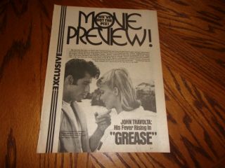 Vintage John Travolta Grease Clipping 812