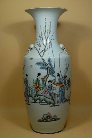 A Large Chinese Famille Rose Porcelain Vase.  Signed And Marked.