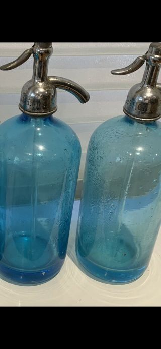 Vintage Blue Seltzer Bottle 1 Bottle