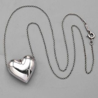 Tiffany & Co.  Vintage Sterling Silver Heart Slider Necklace 10.  0 Grams 18 Inches