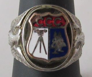 Vintage Ccc Civilian Conservation Corps Ring Enamel
