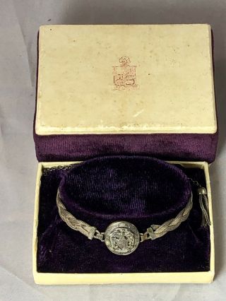 World War Ii Us Navy Badge Sweetheart Bracelet Sterling Silver