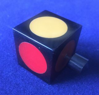 Unknown Vintage Magic Trick Apparatus Spinning Colored Cube Bakelite? 1970 