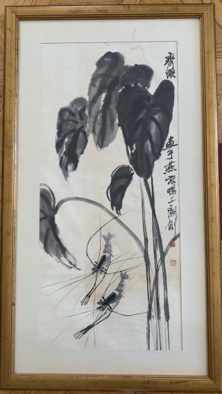 Chinese 100 Hand Painted Scroll Painting By - Qi Bai Shi.  It Has Been Published