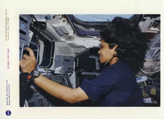 Sts - 87 / Orig Nasa 8x10 Press Photo - Astronaut Kalpana Chawla Aboard Columbia