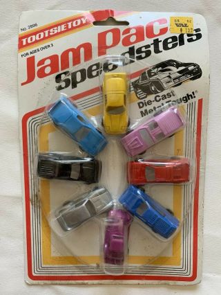 8 Vintage 1988 Tootsie Toy Jam Pac Speedsters Cars Moc Diecast Metal Nos