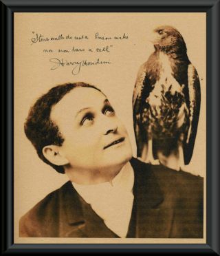 Harry Houdini Autograph Reprint & Photo On 100 Year Old Paper P092