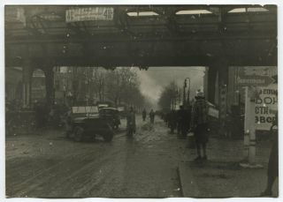 Wwii Large Size Press Photo: Berlin Center View With Russian Vehicles,  May 1945