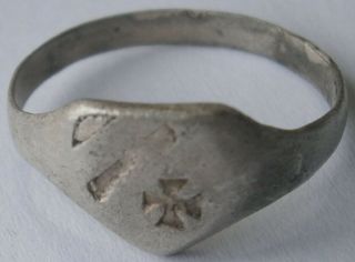 German Ww1 Or Ww2 Ring Iron Cross Sterling Silver 800 Wwi Wwii Germany Jewelry S