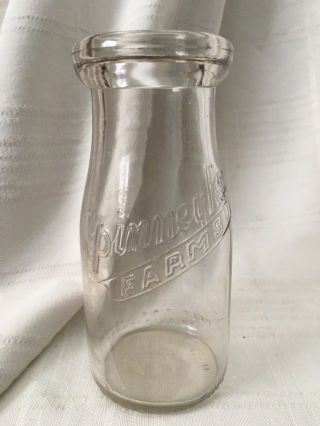 Vintage Half Pint Milk Bottle Spinney Run Farms Libertyville Illinois