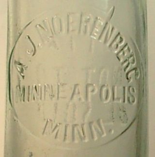 A J Noerenberg Minneapolis Minnesota Blob Top Beer Bottle 1880 