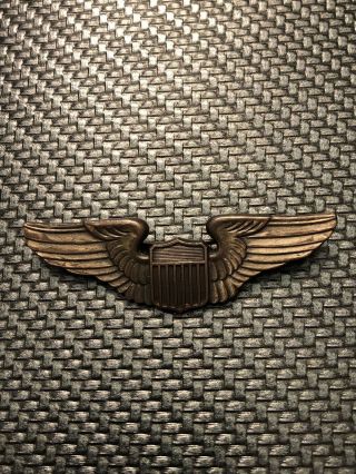 Old Vintage Silver Military Ww2 Army Air Force Pilot Wings Pin 2”
