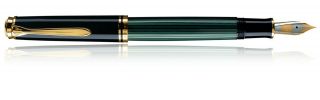 Pelikan M600 Souveran Green Stripe Large Fountain Pen 14k Medium (m) Nib ✒️