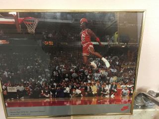 Vintage 1988 Michael Air Jordan Nike Poster 20 " X 16 " Slam Dunk Framed