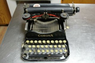 Antique 1917 Corona Mini Folding Portable Typewriter No 3