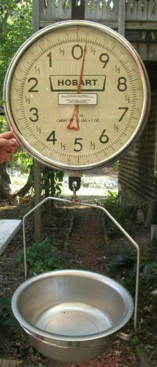 Vintage Hobart Pr30 Hanging Food Produce Scale 2 Sided 30lbs X 1oz Great