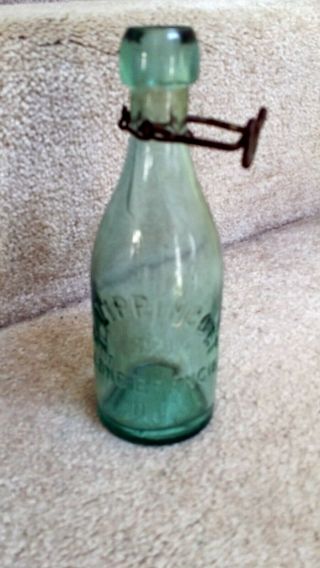 Vintage E.  Lippincott Long Branch N.  J.  Green Blob Top Soda/beer Bottle