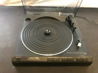 Vintage Denon Direct Drive Record Player W/ Plastic Cover Model Dp - 7f