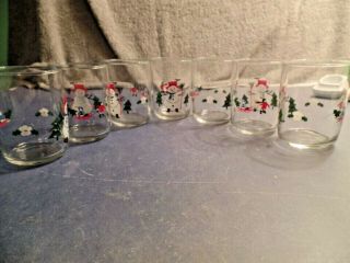 7 Christmas Snowmen Juice Glasses