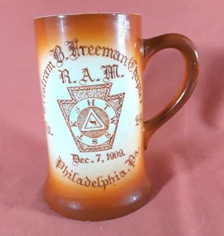 Dated 1909 Masonic Mug Cup Chapter 243 Philadelphia Maddock Trenton