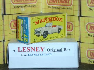 Matchbox Lesney 27d Mercedes 230sl Convertible Type E4 Empty Box Only