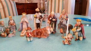 Hummel Goebel 13 Pc Nativity Set 214 Large Mended And Crazing