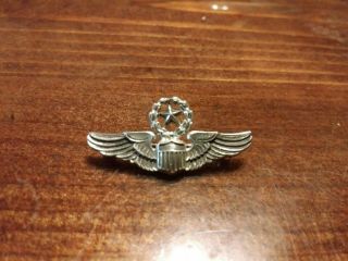 1 - 1/2 Inch Us Army Air Corps Sterling Silver Wings Pilot Air Force Aviation Pin