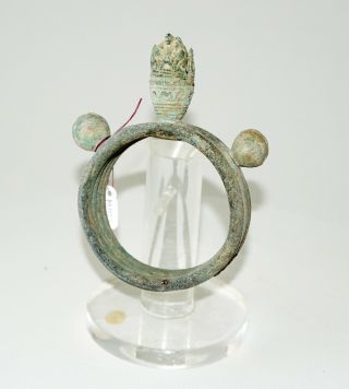 Prehistoric B.  C.  Thai Ban Chiang Bronze Bell Bracelet (mil) M1126