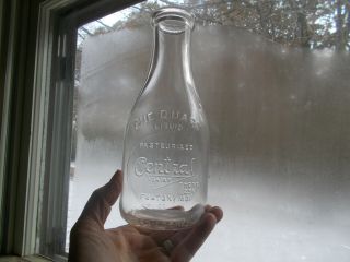 Fulton,  Mo Central Dairy Slug Plate Emb Quart Milk Bottle 1941 Sparkling