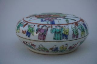 Chinese Famille Rose Porcelain Box,  Hundred Boys,  Early 20th Century