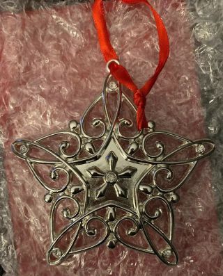 Lenox Sparkle And Scroll Clear Crystal Snowflake Ornament