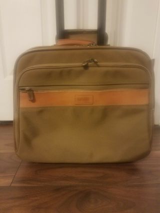 Vintage Hartmann Roller Bag Carry On Luggage Ballistic Nylon Leather Tan Brown