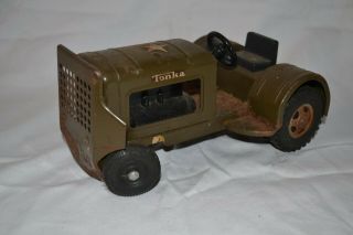Vintage Tonka Airlines Tug Tractor Army Olive Drab Green 1960s