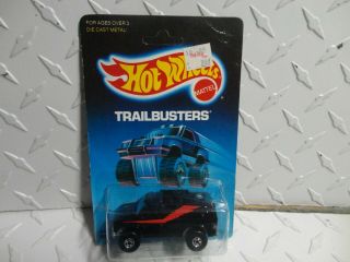 1988 Hot Wheels Trailbusters Black Baja Breaker Van W/blackwall Wheels