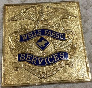 Obsolete Vintage Wells Fargo Services Employee Badge 2 - 1/4 "