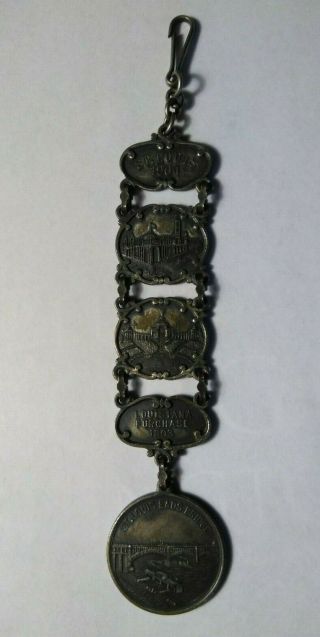 Vintage 1904 St.  Louis Worlds Fair Watch Fob,  Louisiana Purchase,  Union Station