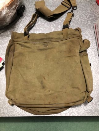 Vintage WW2 US Army Musette Bag 1940 Date 3