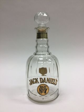 Vintage 1970 Jack Daniels Whiskey Old No 7 Half Gallon Glass Bottle Decanter