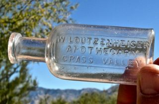 1880 Grass Valley California (nevada Co Gold Rush) Loutenzenheiser Drug Bottle